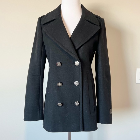 BABATON Black Wool & Cashmere Car Coat Jacket Size Medium - Picture 2 of 7